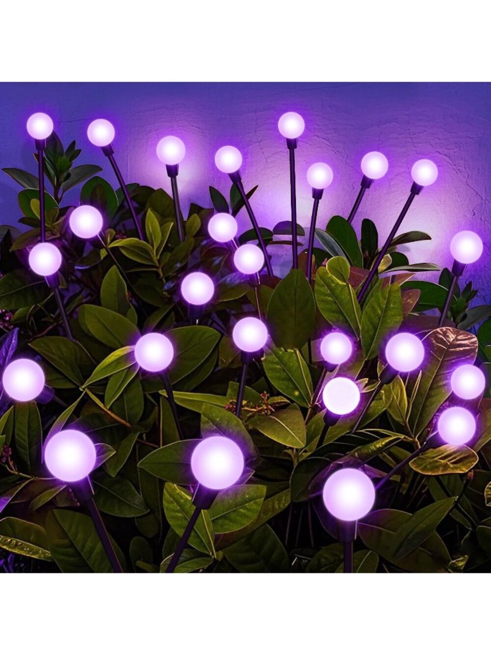 4 Pack Purple Swaying Firefly Waterproof Solar Garden Lights Outdoor Decoration
